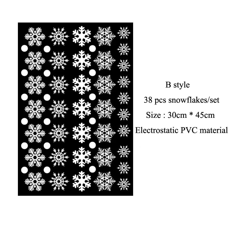Snowflake Window Stickers 38pcs Christmas Decor