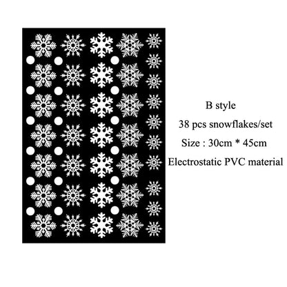 Snowflake Window Stickers 38pcs Christmas Decor