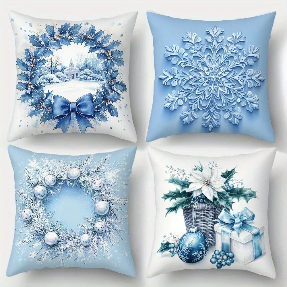 Christmas Pillowcase Set 4pcs Home Decor