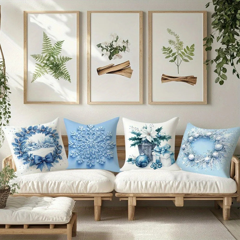 Christmas Pillowcase Set 4pcs Home Decor