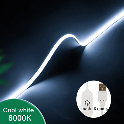 Touch Dimmable 5V USB COB LED Strip Light 5m