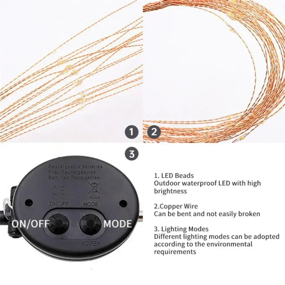 Solar Firework LED Garden Lights Waterproof 8 Modes