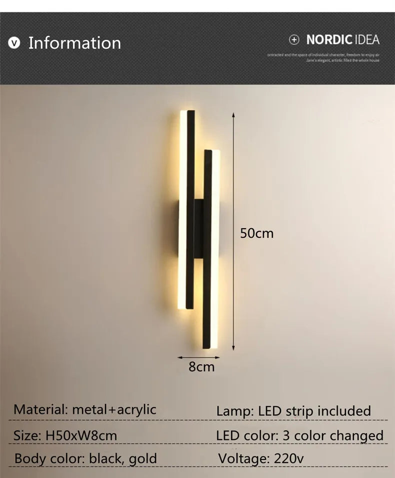 LED Copper Pipe Wall Lamp