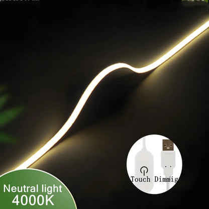 Touch Dimmable 5V USB COB LED Strip Light 5m
