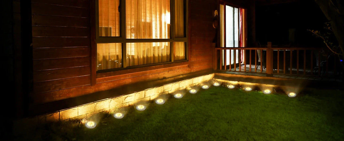 Solar Disk Garden Lights 8LED Waterproof Outdoor
