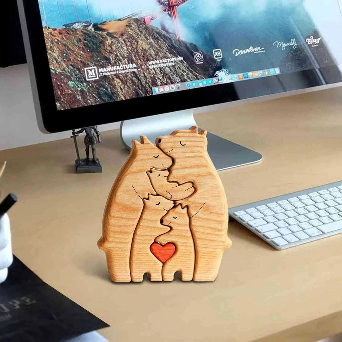 Personalized Wooden Bear Family Puzzle Gift
